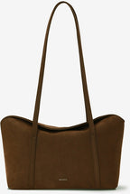 MONOROW Sara Bag - Suede Choco Brown front view