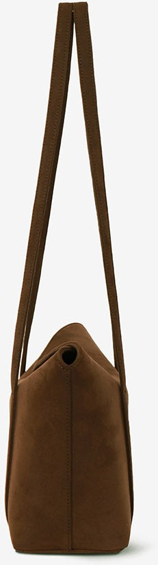 MONOROW Sara Bag - Suede Choco Brown side view