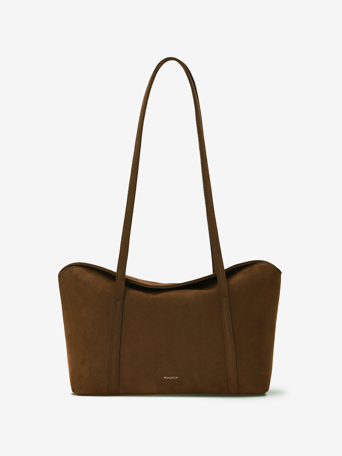 MONOROW Sara Bag - Suede Choco Brown front view