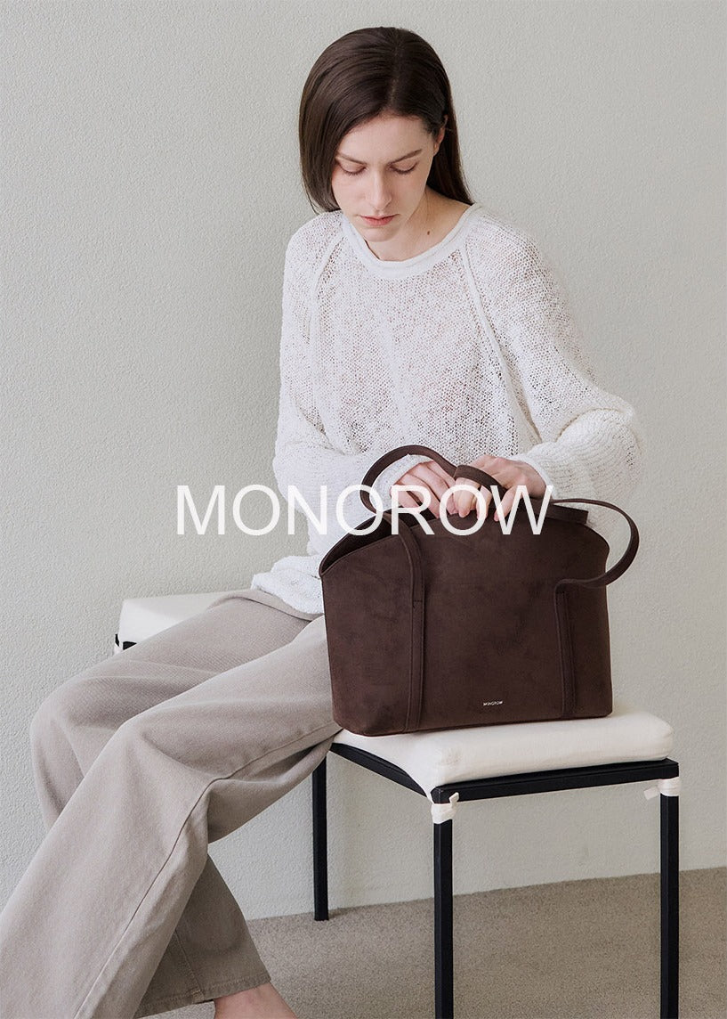 MONOROW Sara Bag - Suede Choco Brown styled look 1