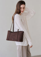 MONOROW Sara Bag - Suede Choco Brown styled look 3