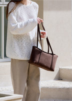 MONOROW Sara Bag - Suede Choco Brown styled look 8