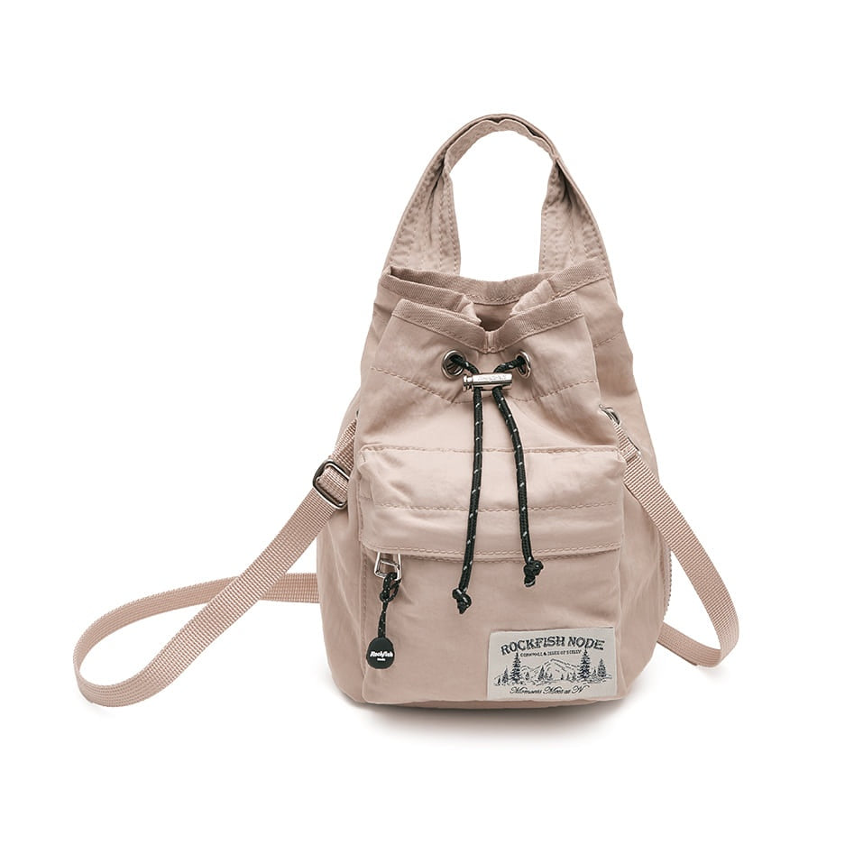 Rockfish Weatherwear Nylon Drawstring Mini Bag Pink Beige