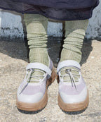 Rockfish Weatherwear Flatform String Maryjanes Grey worn front view