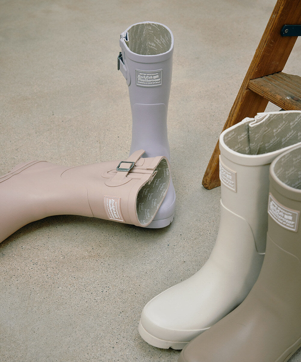 Rockfish Weatherwear NEW ORIGINAL RAIN BOOTS SHORT styled on concrete