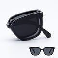 RECLOW WIRWIR Foldable Sunglasses Black folded and open