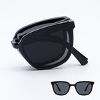 RECLOW WIRWIR Foldable Sunglasses Black folded and open