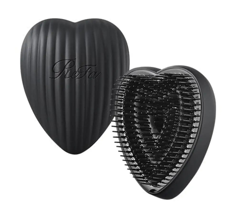 ReFa HEART BRUSH RAY Matte Black cover and pin side
