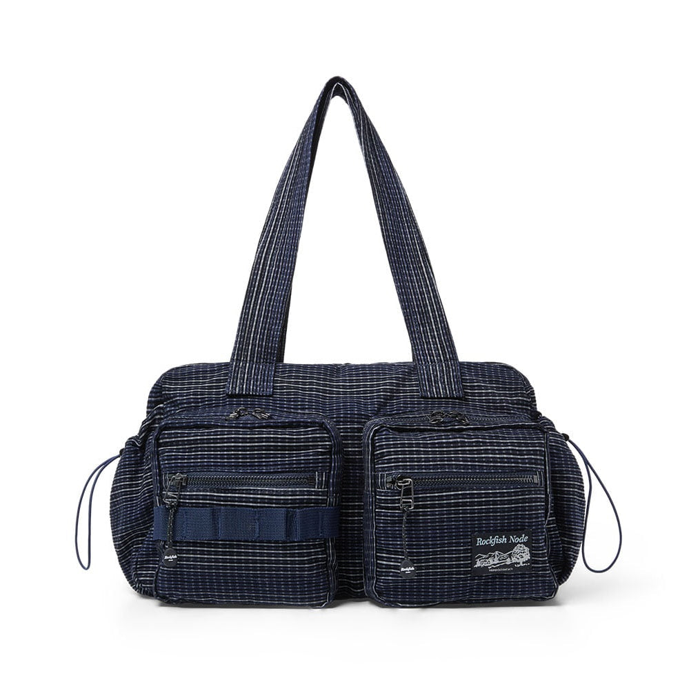 Rockfish Weatherwear Check Bowling Bag Navy front view