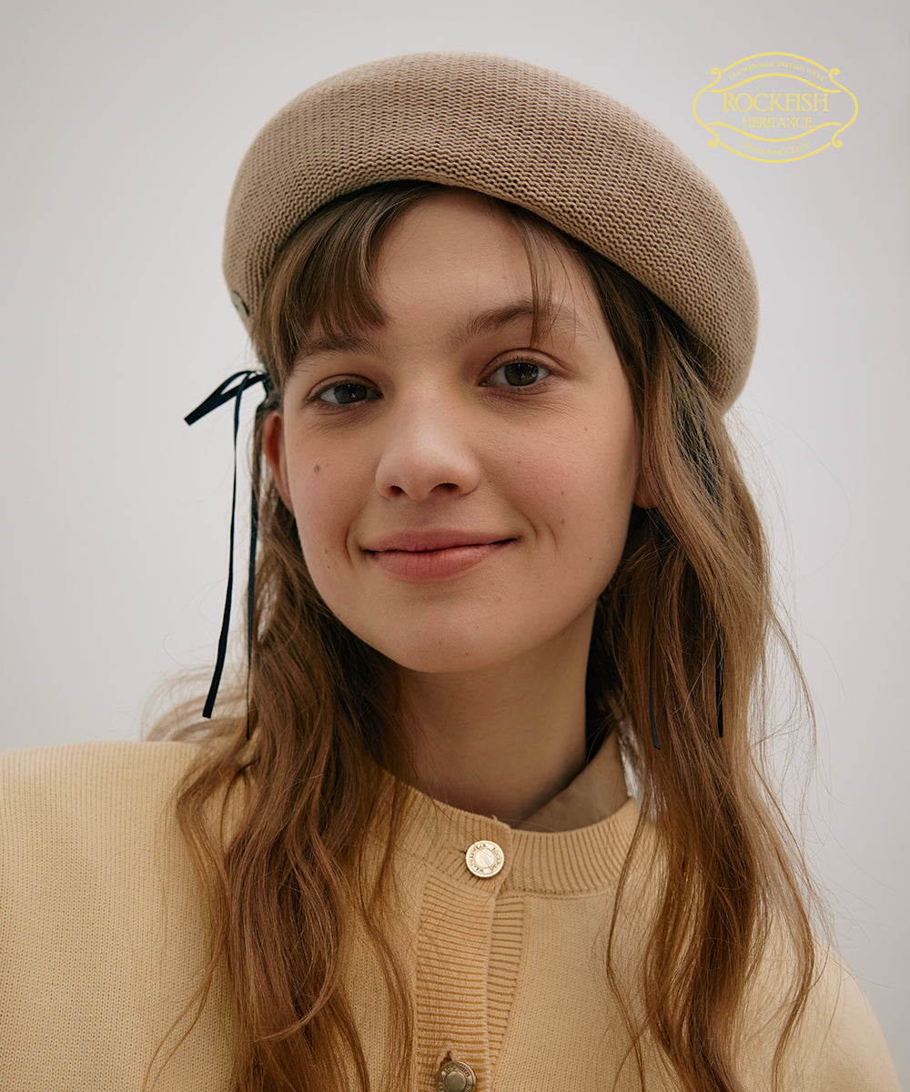Rockfish Weatherwear SOLID COTTON BERET Beige worn
