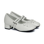 Rockfish Weatherwear Square Toe Two Strap Maryjanes 4cm White