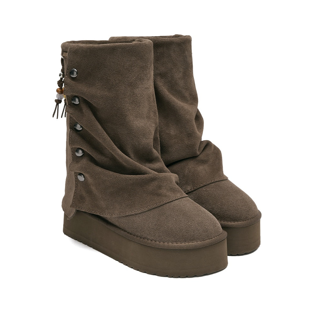 Rockfish Weatherwear Stud Maxi Folded Boots Middle Cocoa - photo 1