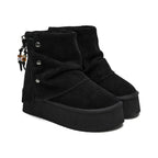 Rockfish Weatherwear Stud Maxi Folded Boots Short Black front angle