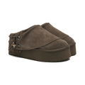 Rockfish Weatherwear Stud Maxi Folded Mules Cocoa