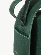Songmont Small Drippy Roof Bag Emerald - close-up of side pocket and handle stitching