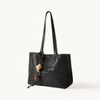 Songmont Small Lattice Tote Onyx - front view