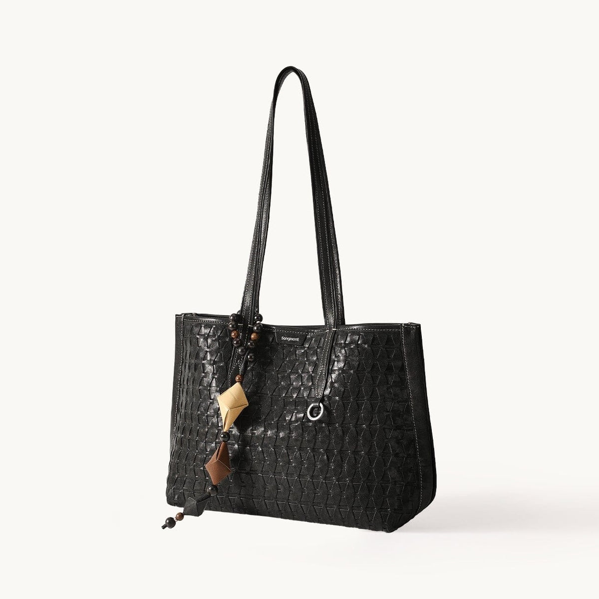 Songmont Small Lattice Tote Onyx - front view