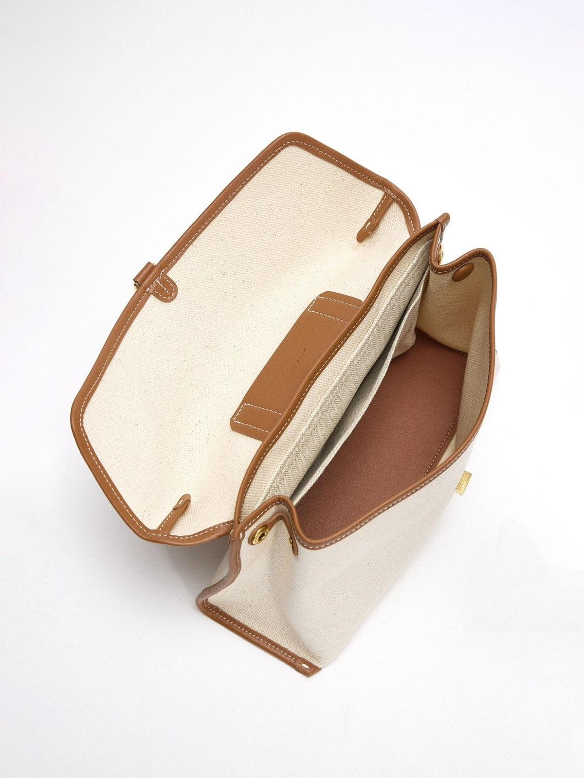 Songmont Small Shan Satchel Bag Canvas open interior pockets
