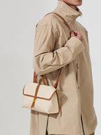 Songmont Small Shan Satchel Bag Canvas with gold buckle