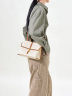 Songmont Small Shan Satchel Bag Canvas clasp detail