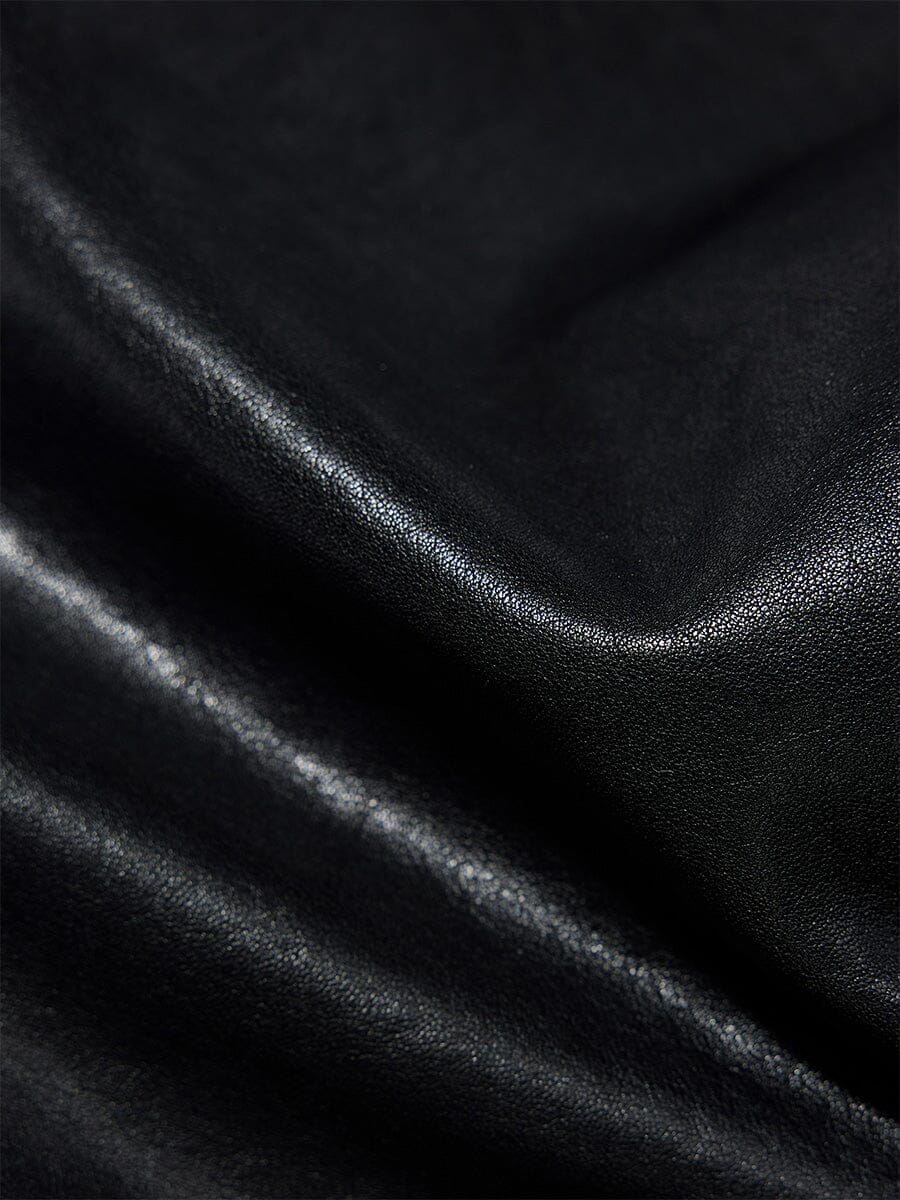 Songmont Small Shan Satchel Bag Onyx leather texture close-up