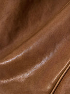 Songmont Small Shan Satchel Bag Sandal leather texture close-up