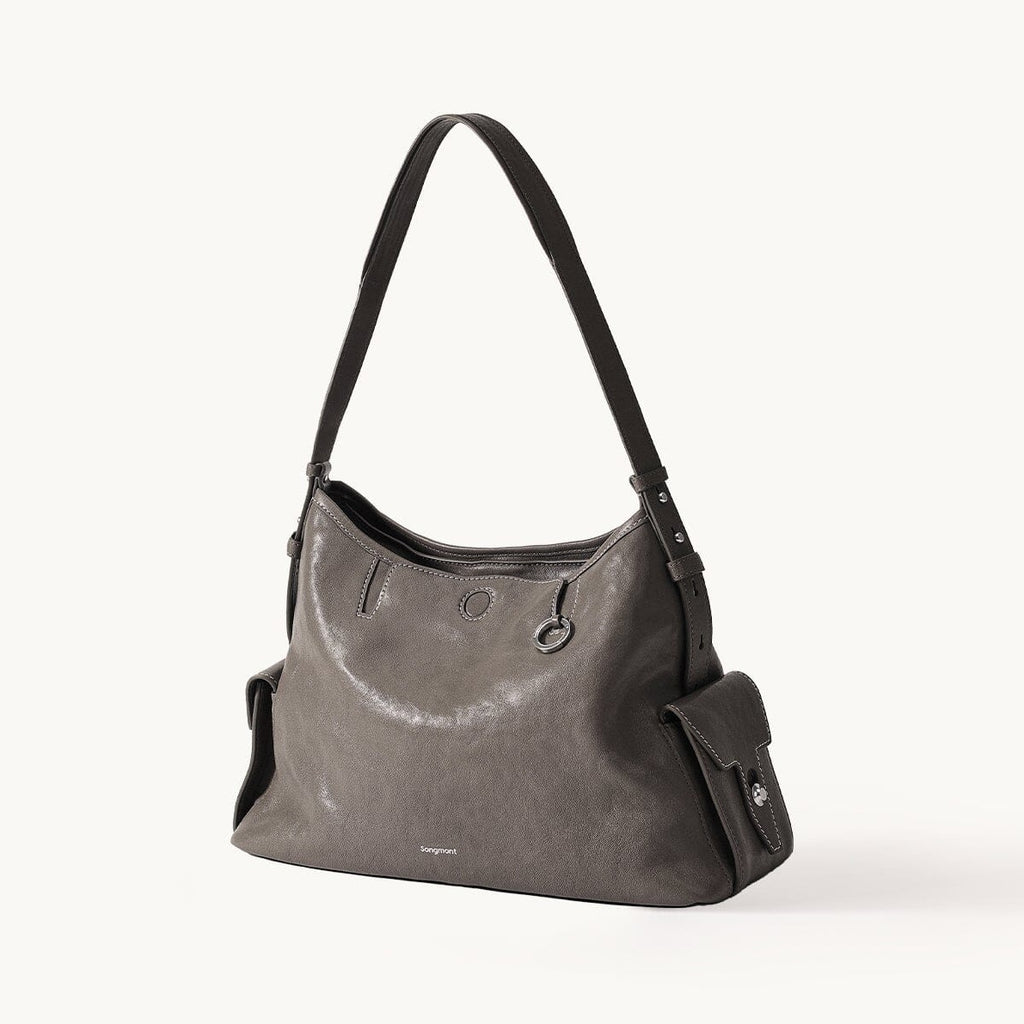 Songmont Small Yore Hobo Bag Ink Grey front view