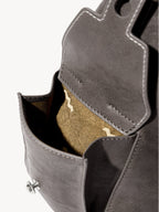 Songmont Small Yore Hobo Bag Ink Grey flap pocket interior