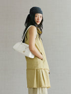 Songmont Small Yore Toast Bag Cloud - worn on the shoulder, side view