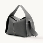 Songmont Drippy Roof Bag Stardust - charcoal grey leather shoulder bag, three-quarter view