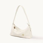 Songmont H Yore Bag Cloud - cream leather hobo with gold ring charm