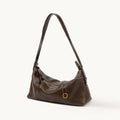 Songmont H Yore Bag Drab - chocolate brown leather hobo with gold ring charm