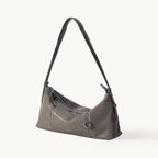 Songmont H Yore Bag Ink Grey - smoky taupe-grey leather hobo with ring charm
