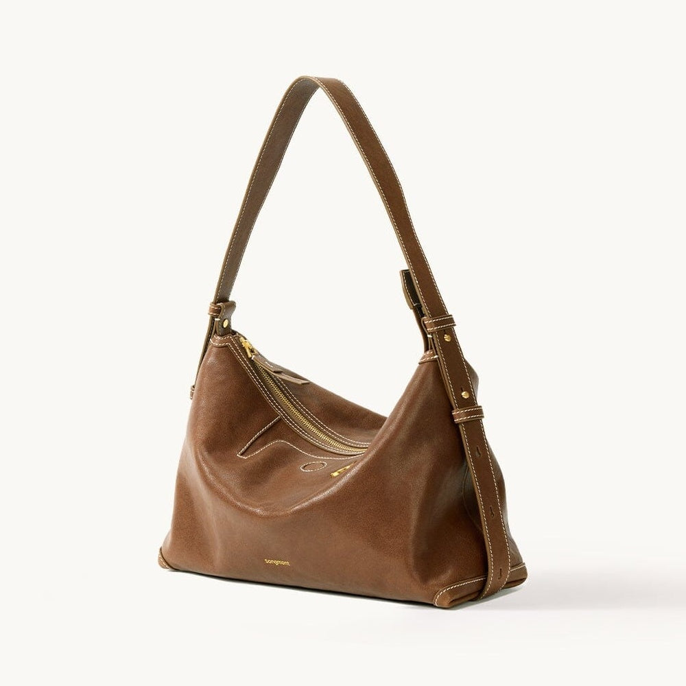 Songmont Large Yore Hobo Bag Sandal - on a plain background, three-quarter view