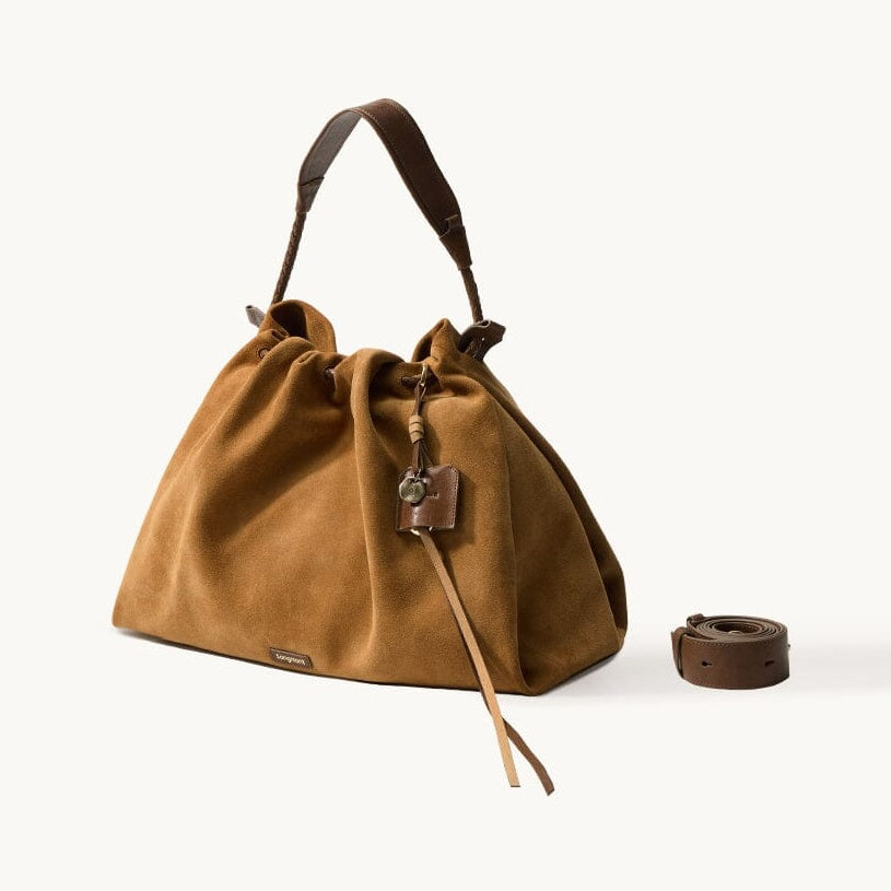 Songmont Medium Gather Bag - Ochre Suede front view