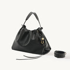 Songmont Medium Gather Bag - Onyx front view with gold hardware