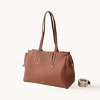 Songmont Medium Yore Duffle Bag Golden Brown - front view with woven strap
