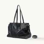 Songmont Medium Yore Duffle Bag Onyx - front view with woven strap