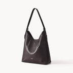Songmont Medium Yore Shoulder Bag Ebony - front three-quarter view on white
