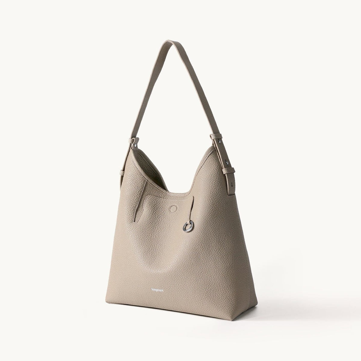 Songmont Medium Yore Shoulder Bag Smoke Grey - front three-quarter view on white