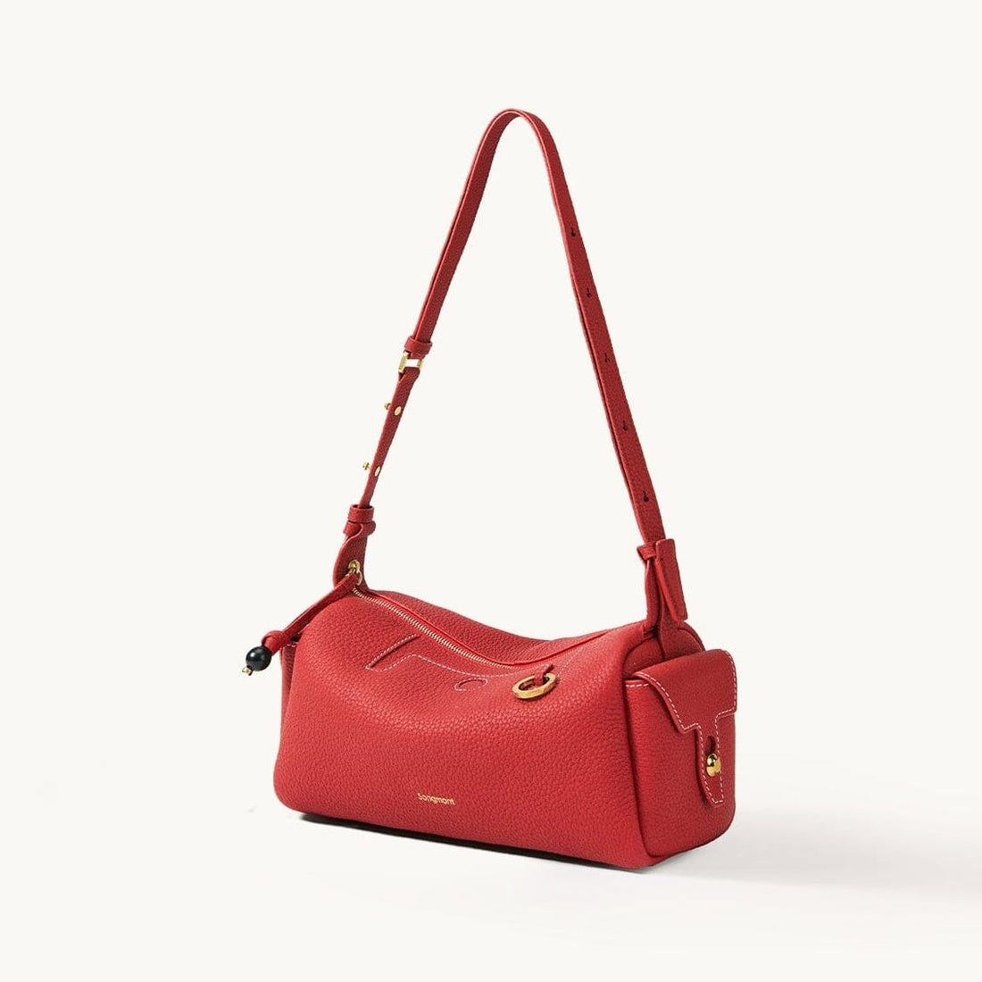 Songmont Mini Yore Camera Bag Lucky Red - red crossbody with shoulder strap, front view