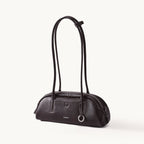 Songmont Mini Yore Toast Bag Ebony - dark brown bag with long straps, front view
