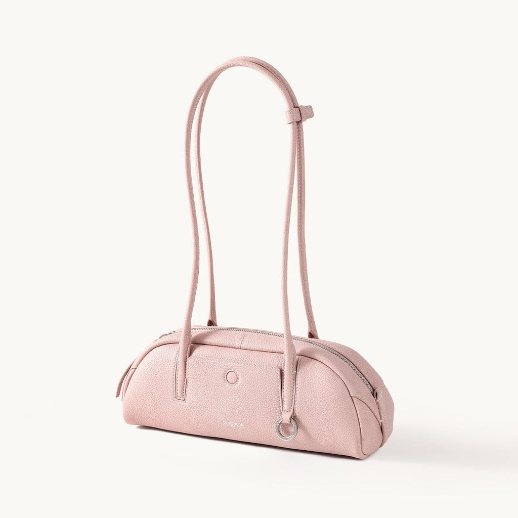 Songmont Mini Yore Toast Bag Peach - blush pink bag with long straps, front view