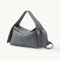 Songmont Small Drippy Roof Bag Stardust - slate grey leather roof-shaped bag with top handle