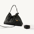 Songmont Small Gather Bag Onyx front view with strap