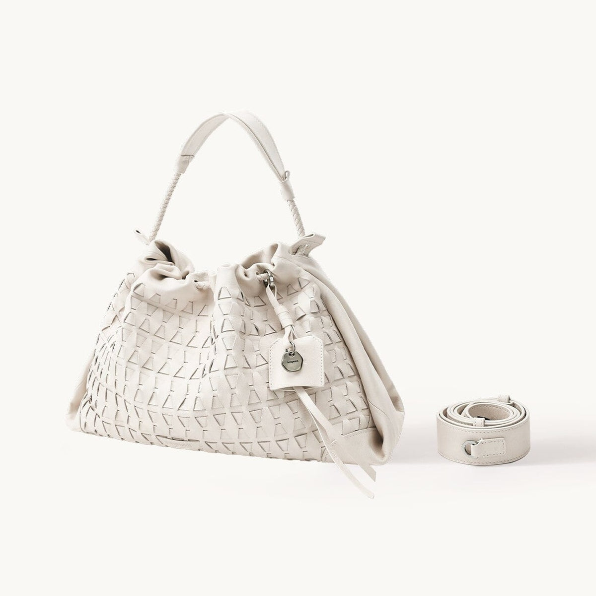 Songmont Small Gather Lattice Bag Cloud front view