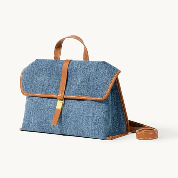 Songmont Small Shan Satchel Bag Denim front view