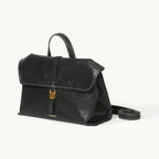 Songmont Small Shan Satchel Bag Onyx front view