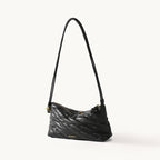 Songmont Winding Underarm Bag Onyx - quilted leather bag with braided strap