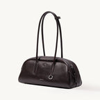Songmont Yore Toast Bag Ebony - deep brown shoulder bag with contrast stitching